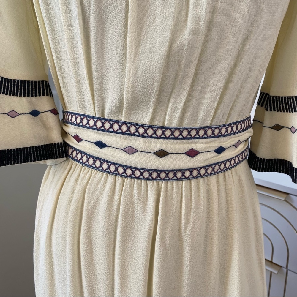 ba&sh NWOT Plaza Embroidered Bell Sleeve Mini Dress Ecru Size S / US 6 - Picture 8 of 12